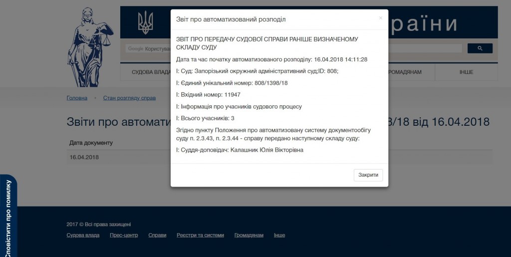 Розподіл суддів